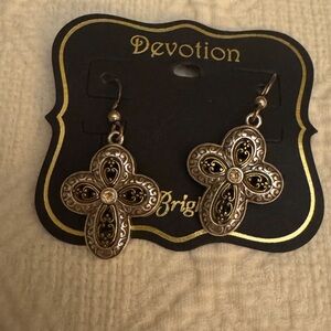 Brighton Gold and silver cross Devotion Earrings